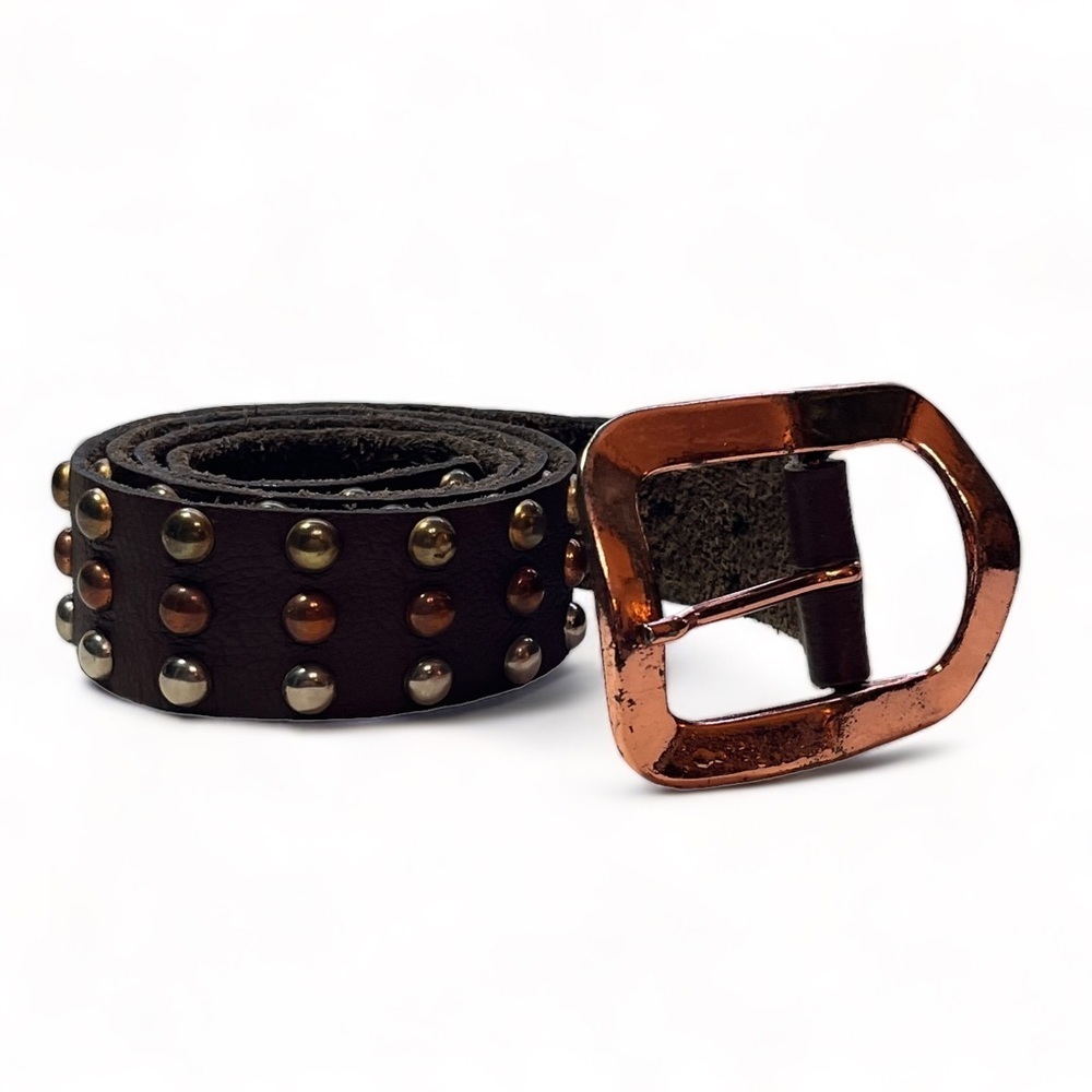 Vintage 90s Studded Genuine Leather Belt